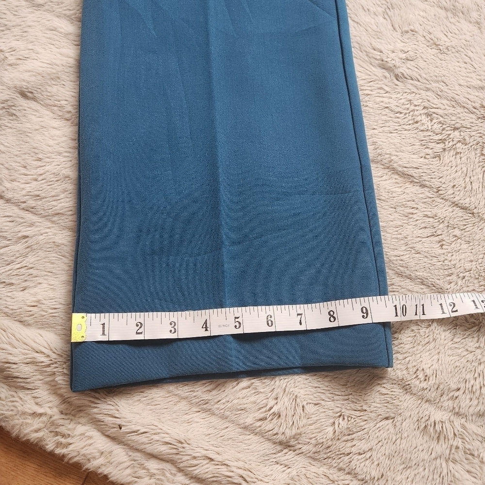 Dress pants Trouser Mid-rise Flared silhouette Teal color Pockets ANN TAYLOR NWT - Picture 14 of 16